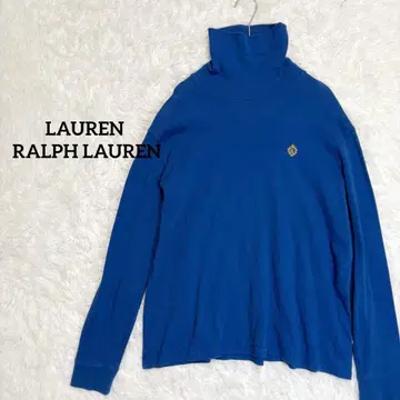 [ 랄프 로렌 ] 엠블럼 자수 터틀넥 티셔츠 로얄 블루 XL