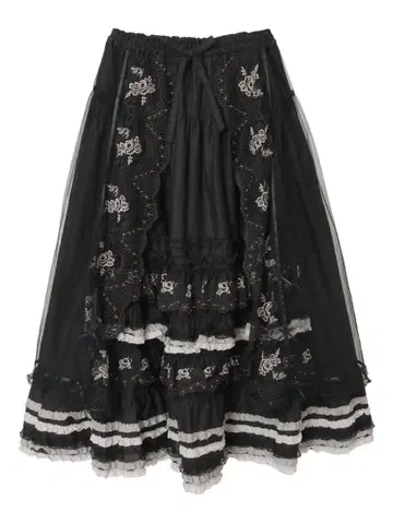핑크하우스 로코코 레이스 사용 스커트 블랙