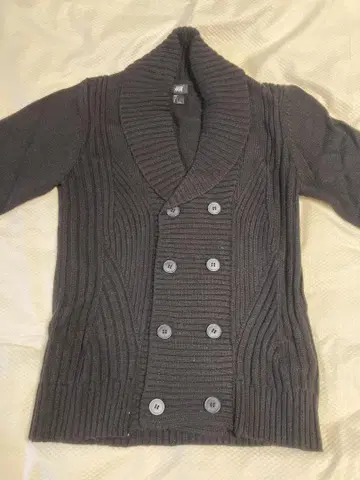 H&M 더블 버튼 니트 가디건 블랙 M