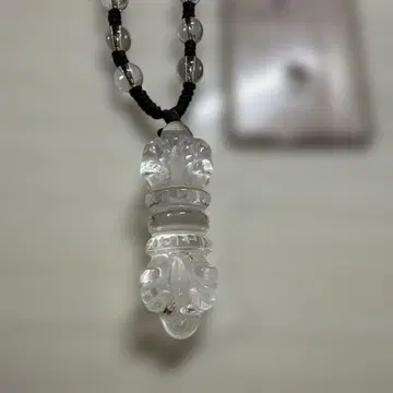 크리스탈 수정 목걸이 불교 용품 금강저 독고저 미사용에 가까운 귀중품