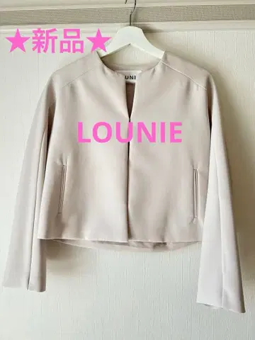 새상품 LOUNIE 노카라 자켓 아이보리