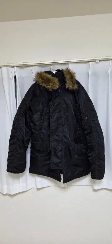 ALPHA INDUSTRIES 블랙 밀리터리 자켓 L