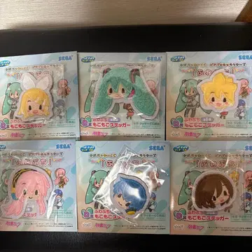 하츠네 미쿠 세가 럭키 쿠지 후와푸치 D상 모코모코 스티커 6종 컴플리트