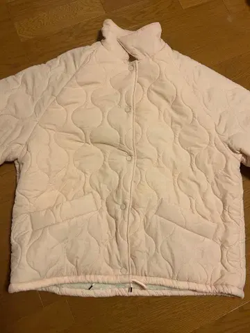 카라 부착 퀼팅 자켓 라이트 핑크