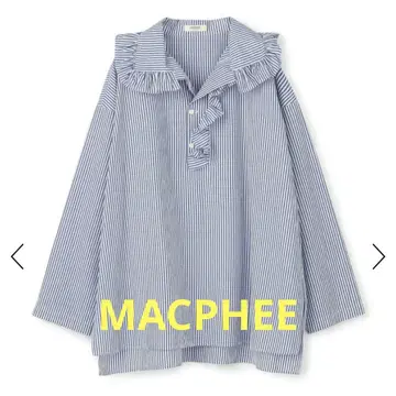 프릴 달린 스트라이프 셔츠