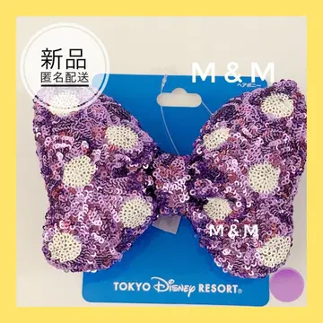 [ 보라색 ] 머리끈 미니 리본 대형 헤어포니 [ 스팽글 ]