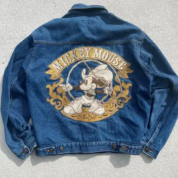 [최고 디자인] 90s 디즈니 미키 데님 자켓 자수 L 올드
