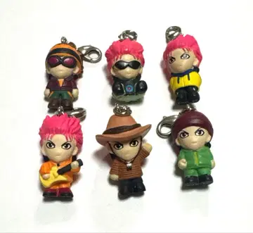 레어 당시 hide 지퍼 마스코트 키링 미니 피규어 6체