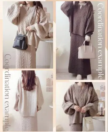 시마무라 daaco x efforia 다-코 케이블 니트 셋업