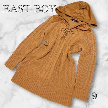 새상품급 EAST BOY 케이블 짜임 니트 원피스 후드 부착 스웨터 M