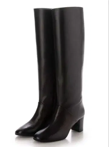 블랙 롱 부츠 미들 힐 24cm