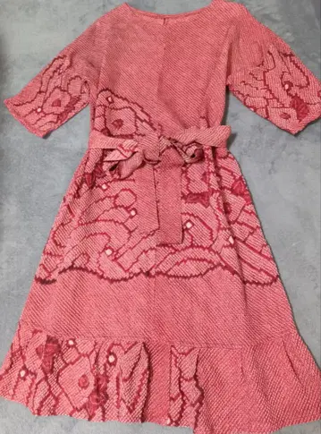 기모노 리메이크 원피스 빨간색 L