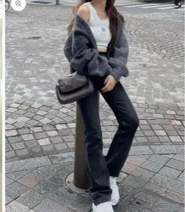 RANCLIC alpaca volume short cardigan