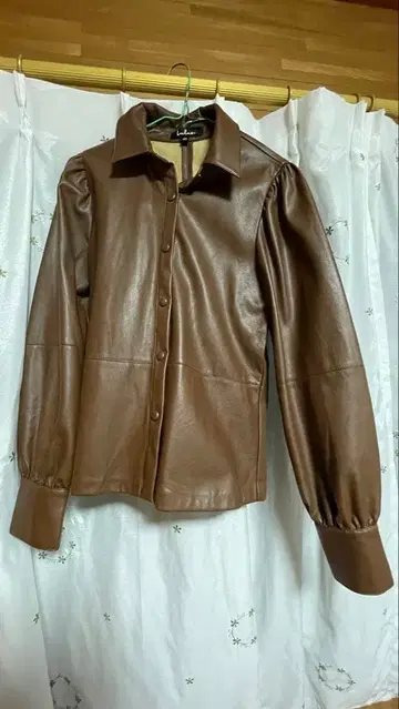 브라운 가죽 셔츠 자켓 XS