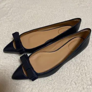 J&M DAVIDSON 네이비 스틸레토 플랫슈즈 38