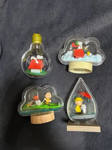 스누피 피규어 테라리움 날씨 웨더 4개 세트