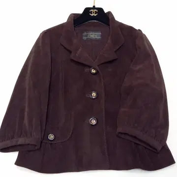 새상품급 레리안 코듀로이 자켓 7부 소매 퍼프 슬리브 브라운 11호