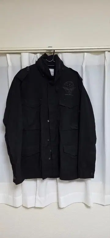 AVIREX 블랙 밀리터리 자켓 XL