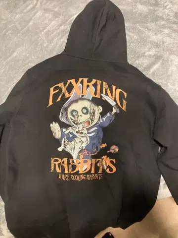 FXXKING RABBITS 블랙 후드티