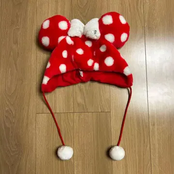 디즈니 팬캡 미니 도트 빨간색 크리스마스