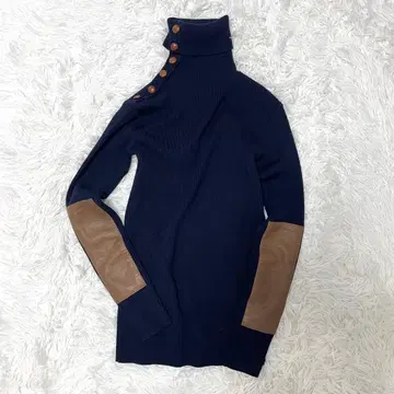 레어 폴로 랄프로렌 터틀넥 스웨터 싸개 단추 여성용