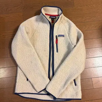 patagonia 플리스 자켓 베이지 빨간 택