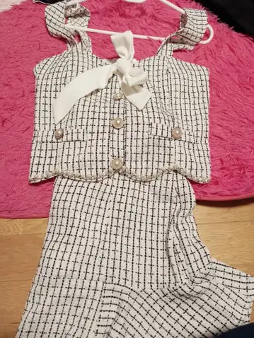 Juweel 화이트/블랙 트위드 셋업