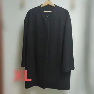 블랙 코트 여성용 옷깃 없음