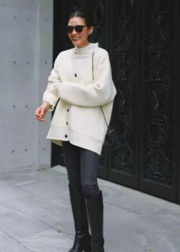 ELLIE 부클 니트 가디건