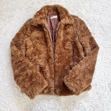 리즈리사 보아 블루종 브라운 아우터 y2k 히메 스타일 푸들 점퍼