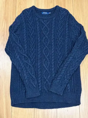 랄프 로렌 POLO 캐시미어 혼방 굵은 편직 케이블 니트 스웨터