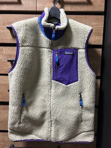 patagonia 플리스 베스트 크림/퍼플