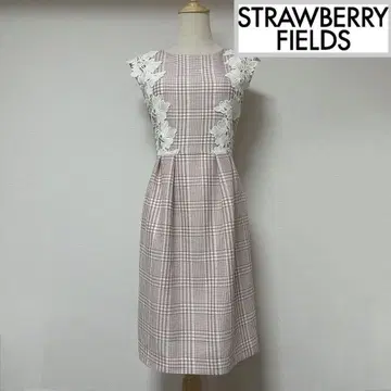 스트로베리 필드 체크 무늬 슬리브리스 원피스