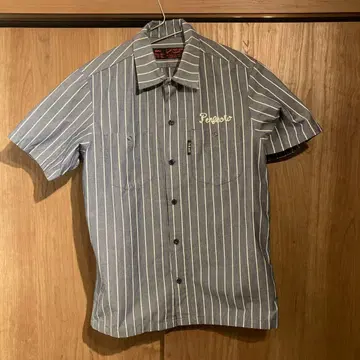 Schott 스트라이프 반팔 셔츠 S