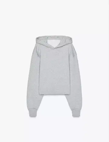 ZARA 그레이 후드 부착 스웨트 셔츠