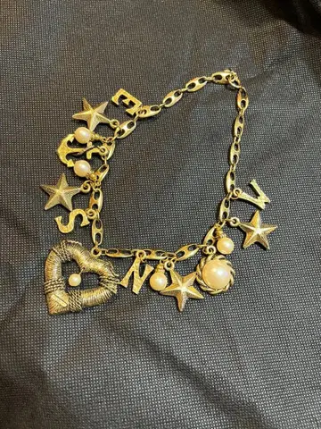 하트와 별 참 골드 빈티지 목걸이