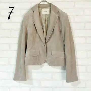앙케이트 스웨이드 테일러드 자켓 숏 기장 베이지 7