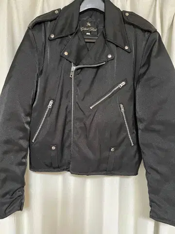 Golden Fleece 블랙 더블 라이더 자켓 40