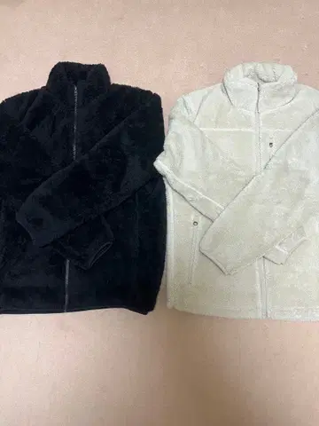 플리스 자켓 블랙 아이보리 2세트 새상품