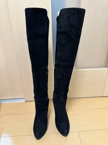 블랙스 스웨이드 롱 부츠 22cm 하이힐