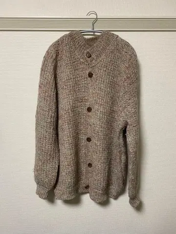 오버 사이즈 니트 가디건 베이지 계열