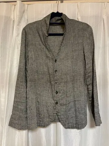 린넨 그레이 긴팔 셔츠