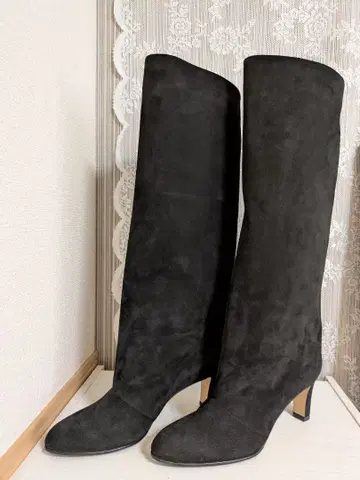 네브로니 NEBULONIE 스웨이드 롱 부츠 블랙