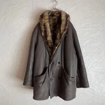 구제 의류 80s 90s 빈티지 옷깃 퍼 리얼 무스탕 가죽 자켓