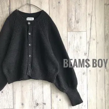 BEAMS BOY 빔즈 보이 니트 가디건 엘르 패치 쇼트 기장