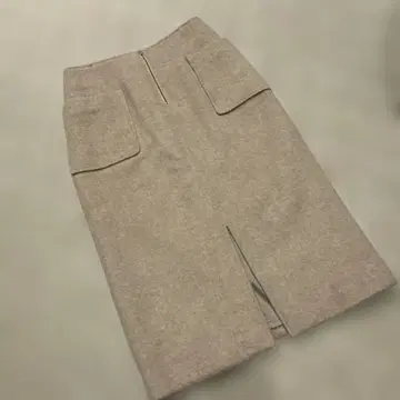 바빌론 베이지 울 타이트 스커트 38