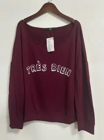 와인 레드 로고 맨투맨 M 사이즈