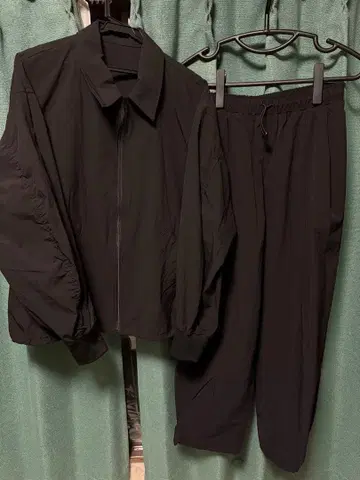 훼미리마트 셋업 집업 자켓 조거 팬츠 L 블랙