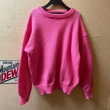 남성용 핑크 니트 M 사이즈