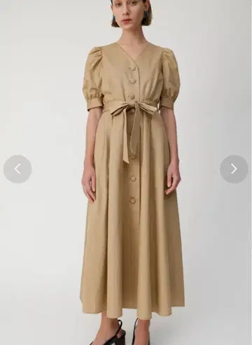 moussy 퍼프 슬리브 플레어 원피스 PUFF SLEEVE FLARE